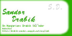 sandor drabik business card